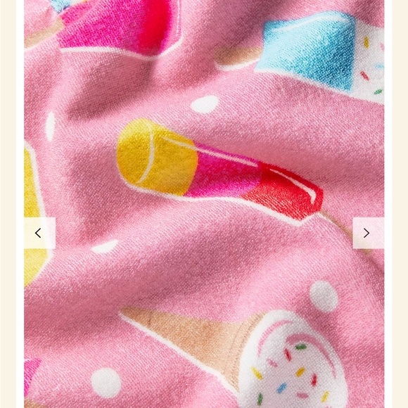 Mini Boden Kids' Ice Cream Spot Towelling Poncho, Pink - Picture 2 of 7